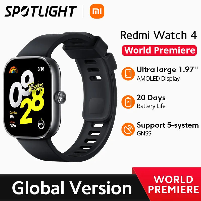 [World Premiere] Global Version Redmi Watch 4 Ultra Large 1.97'' AMOLED Display 20 Days Battery Life Support 5-system GNSS