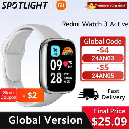 [World Premiere] Xiaomi Redmi Watch 3 Active1.83'' LCD Display Blood Oxygen Heart Rate Bluetooth Voice Call 100+ Sport Modes